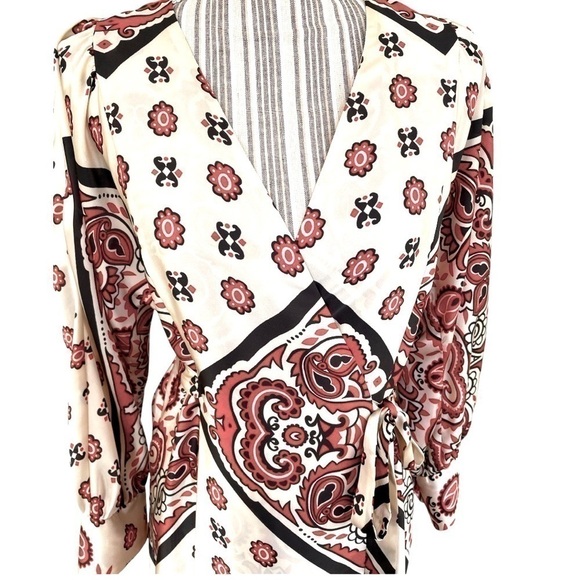 Zara Woman, wrap dress, size M, midi length, attached ties, excellent condition - Picture 3 of 7